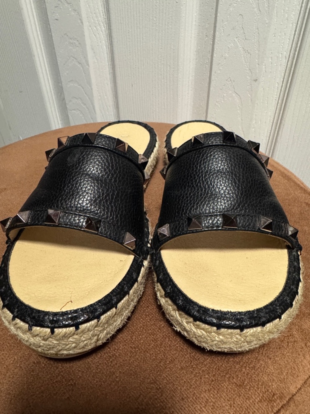Wanted Black Studded Espadrille Slide